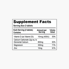 Load image into Gallery viewer, Calcium, Magnesium & Zinc with Vitamin D3